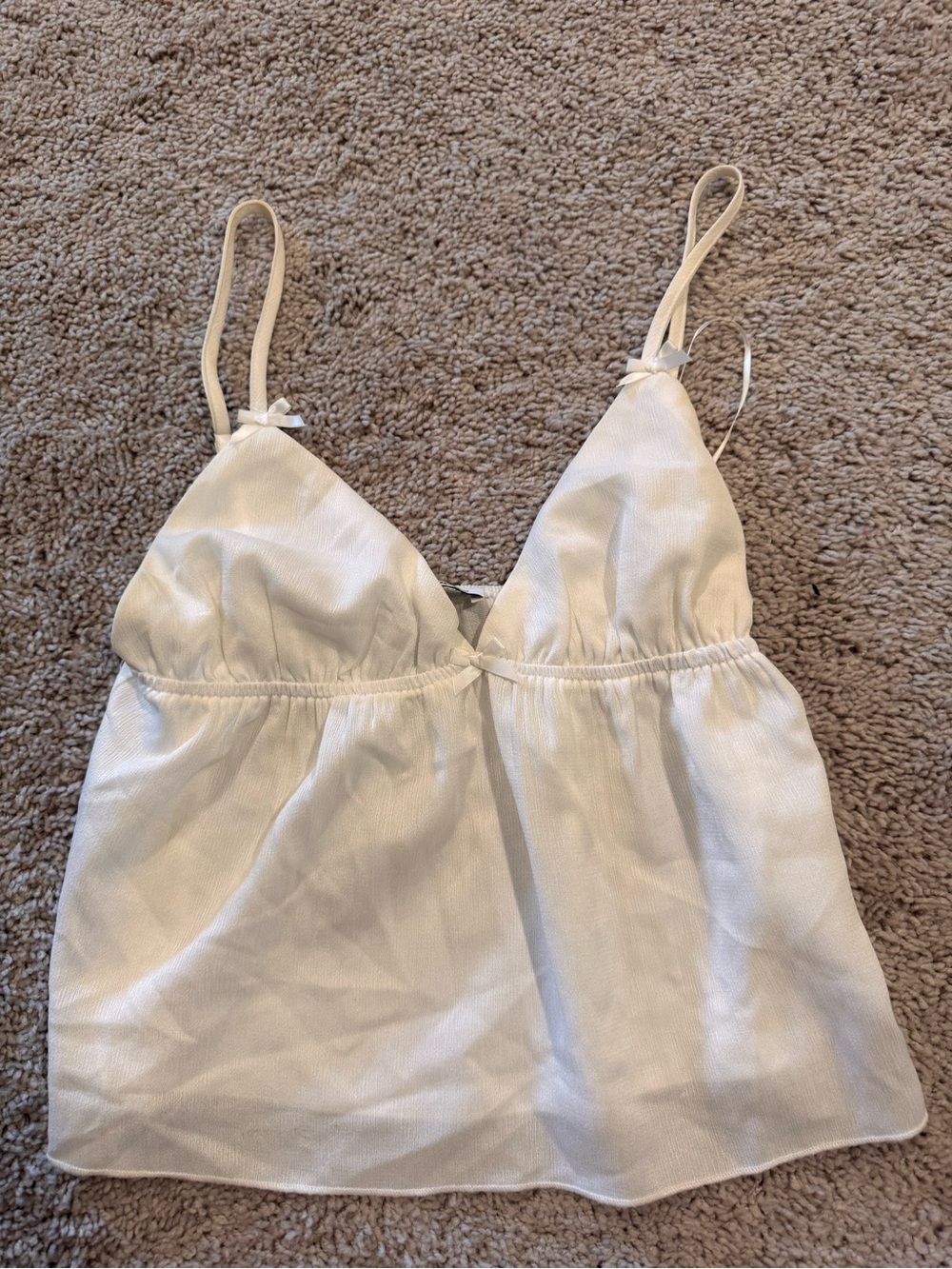 Princess Polly Ivory Satin Tank Cami